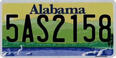 AL license plate 5AS2158