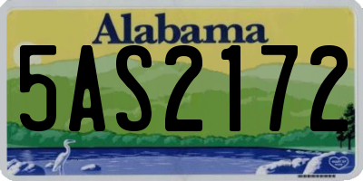 AL license plate 5AS2172