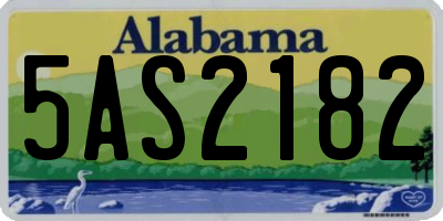 AL license plate 5AS2182