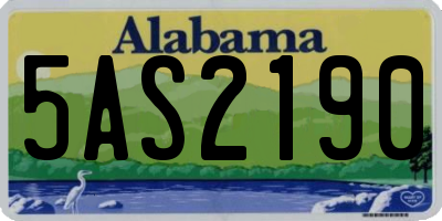 AL license plate 5AS2190