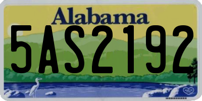 AL license plate 5AS2192