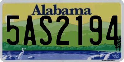AL license plate 5AS2194