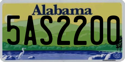 AL license plate 5AS2200