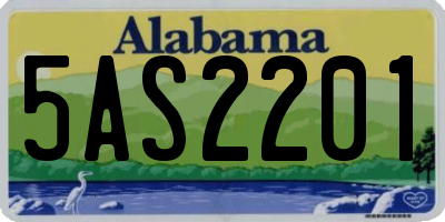 AL license plate 5AS2201