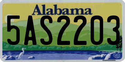 AL license plate 5AS2203