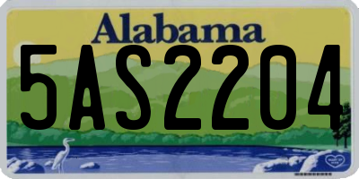 AL license plate 5AS2204