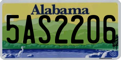 AL license plate 5AS2206
