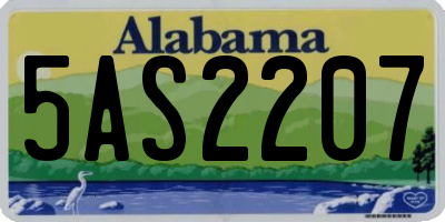 AL license plate 5AS2207