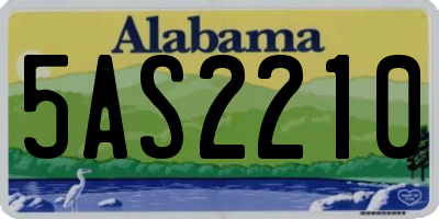 AL license plate 5AS2210