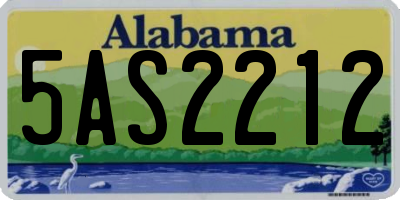 AL license plate 5AS2212