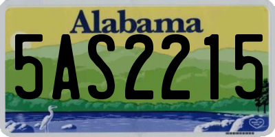 AL license plate 5AS2215