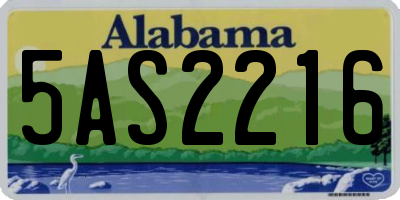 AL license plate 5AS2216