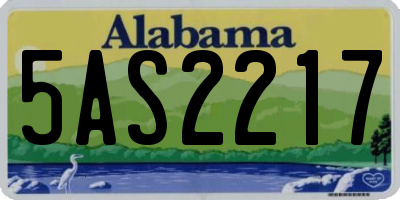 AL license plate 5AS2217