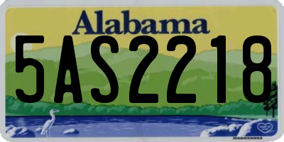 AL license plate 5AS2218