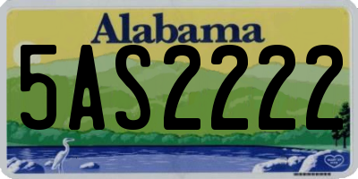 AL license plate 5AS2222