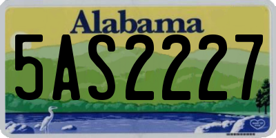 AL license plate 5AS2227