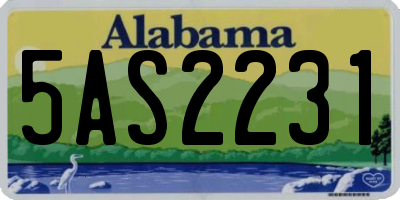 AL license plate 5AS2231