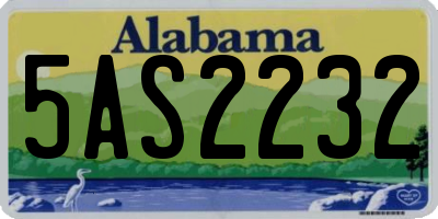 AL license plate 5AS2232