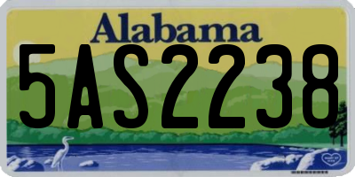 AL license plate 5AS2238