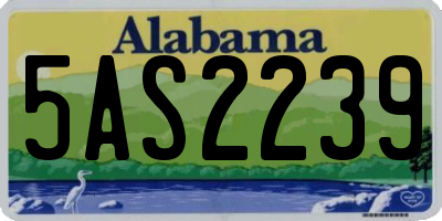 AL license plate 5AS2239