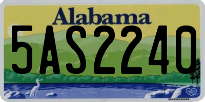 AL license plate 5AS2240