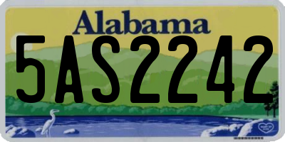 AL license plate 5AS2242