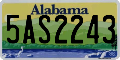 AL license plate 5AS2243