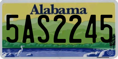 AL license plate 5AS2245
