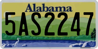 AL license plate 5AS2247