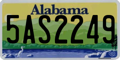 AL license plate 5AS2249
