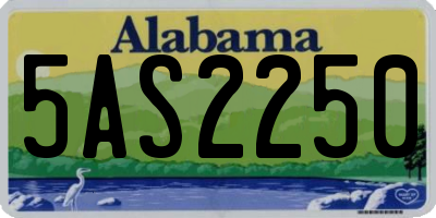 AL license plate 5AS2250
