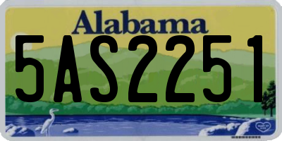 AL license plate 5AS2251