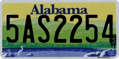 AL license plate 5AS2254