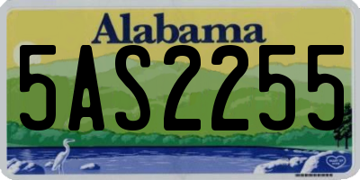 AL license plate 5AS2255