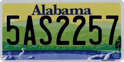 AL license plate 5AS2257