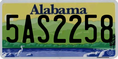 AL license plate 5AS2258