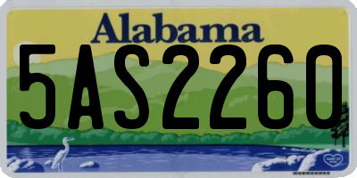 AL license plate 5AS2260