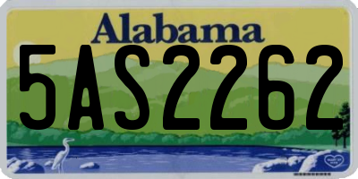AL license plate 5AS2262