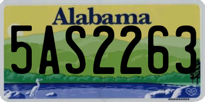 AL license plate 5AS2263