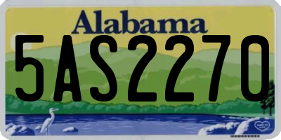 AL license plate 5AS2270