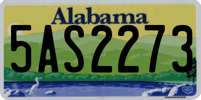 AL license plate 5AS2273