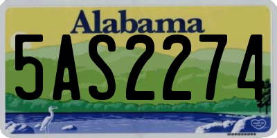 AL license plate 5AS2274
