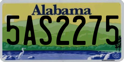 AL license plate 5AS2275