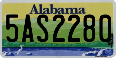 AL license plate 5AS2280