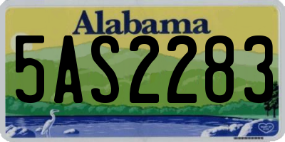 AL license plate 5AS2283