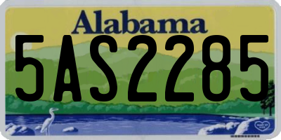 AL license plate 5AS2285