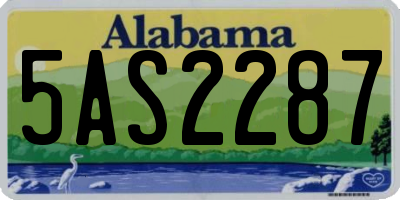 AL license plate 5AS2287