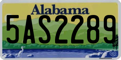 AL license plate 5AS2289