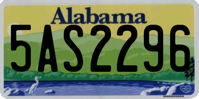AL license plate 5AS2296