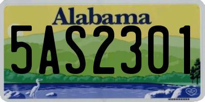AL license plate 5AS2301